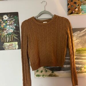Cozy Brown Cable Knit Sweater